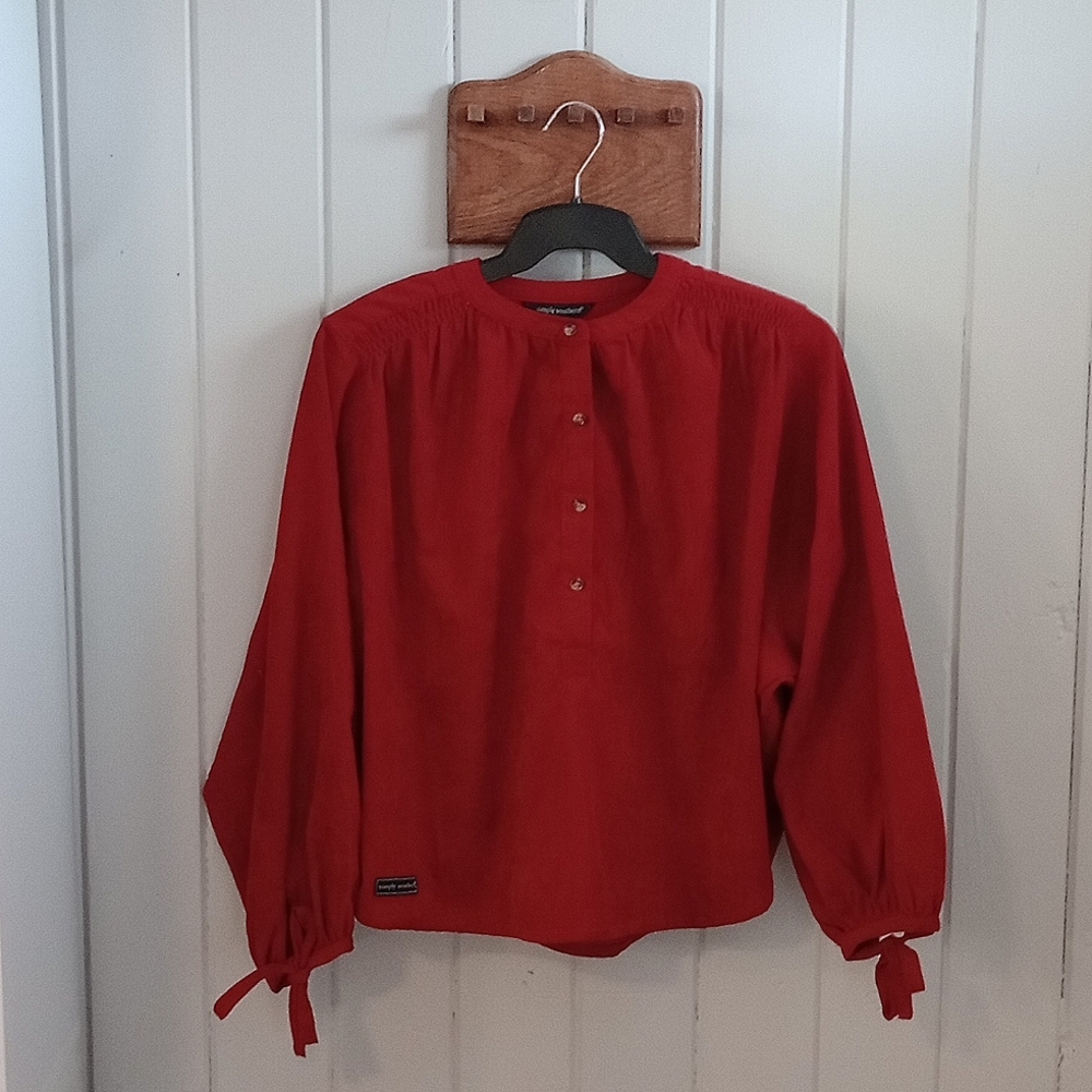Red corduroy poet blouse.